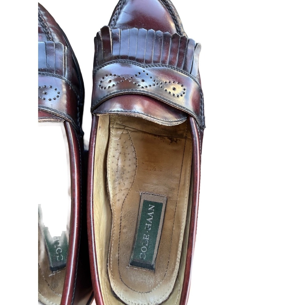 Cole Haan Burgundy Oxblood Tassel Kiltie‎ Loafers Men's 9 - Picture 6 of 7